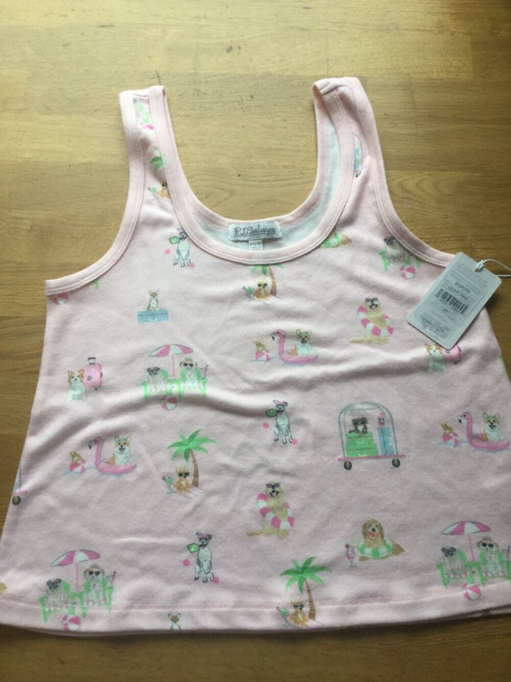 NWT PJ Salvage tank/pajama top super soft size XS almost 16" pit to pit pink